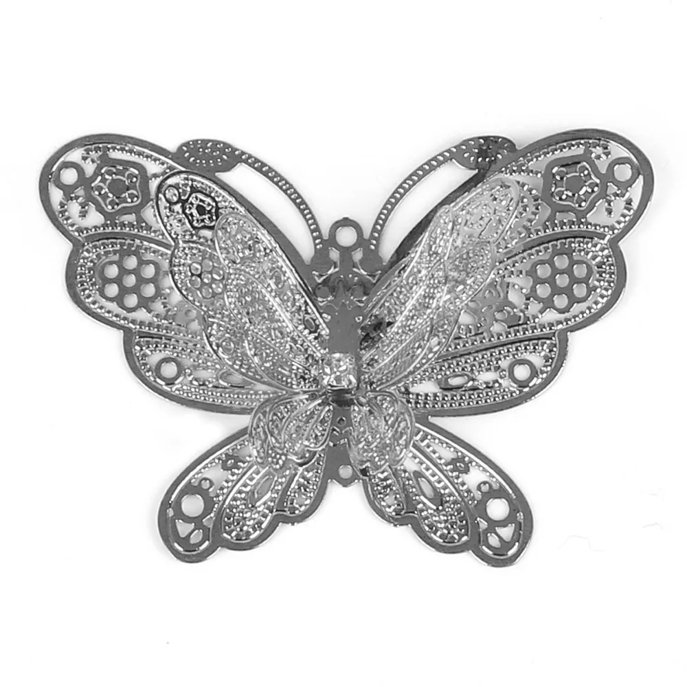 1 шт. позолоченные/покрытые родием железные поделки тон филигранная бабочка