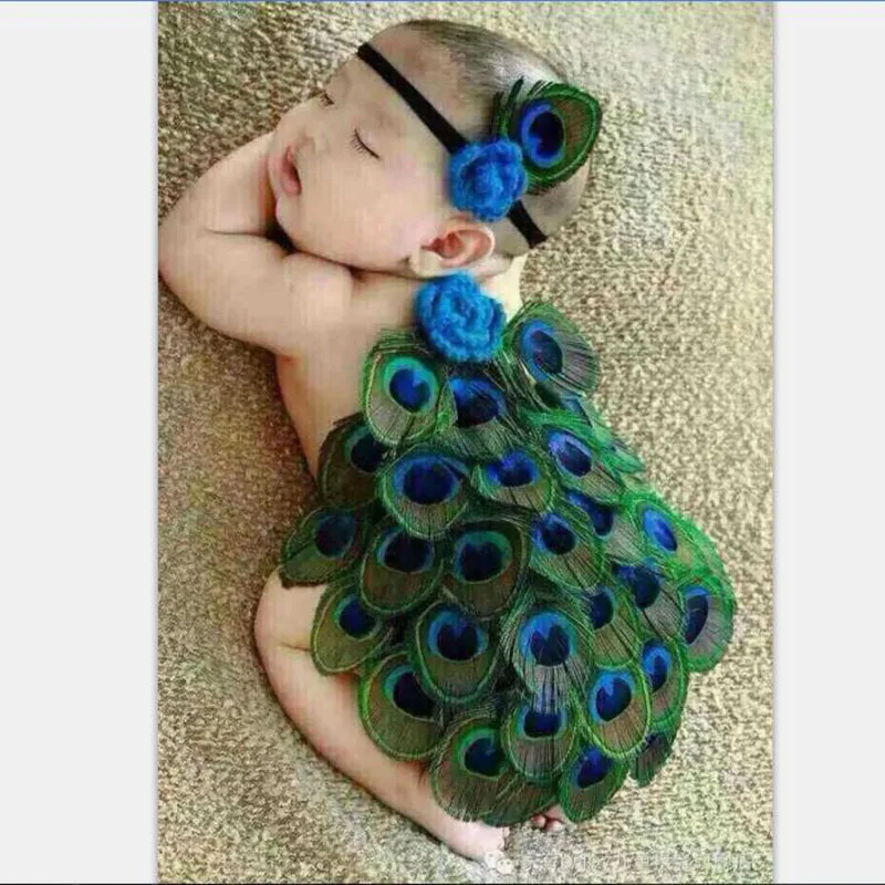 Павлин костюмы с перьями ручной работы перо головной убор синий плащ Дети