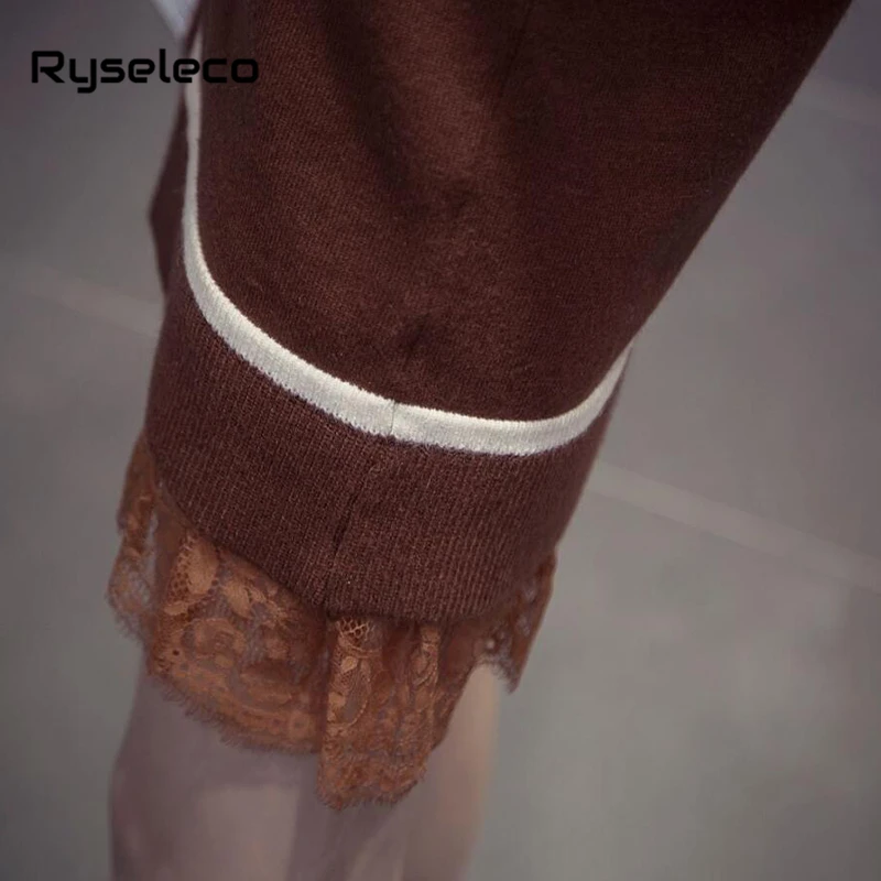 Зимний полосатый свитер платья для женщин свободный стиль пуловер вязание