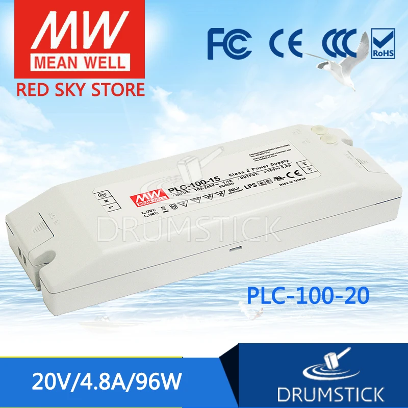 Meanwell PLC 100 20 в 4.8A meanwell 96 Вт Один выход импульсный источник питания|switch power|switching power