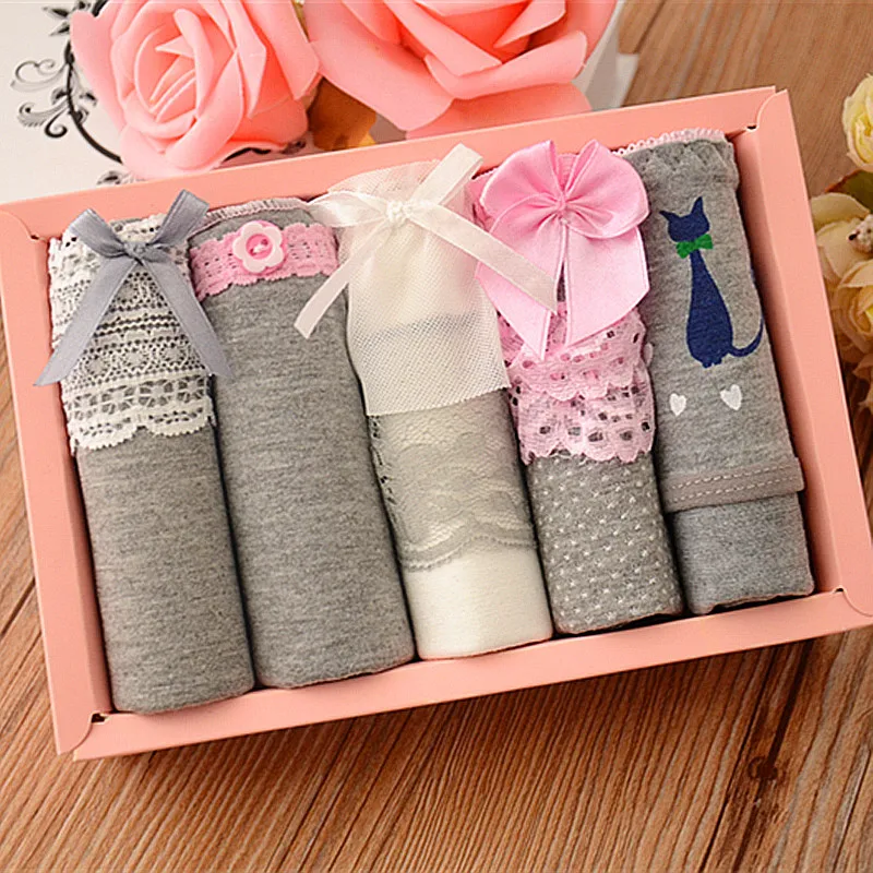New 5Pcs/Lot Girl Panties Lace cartoon Underwear Kids Briefs Cotton Lingerie Soft Comfortable 12-22year Young women's underwear | Мать и