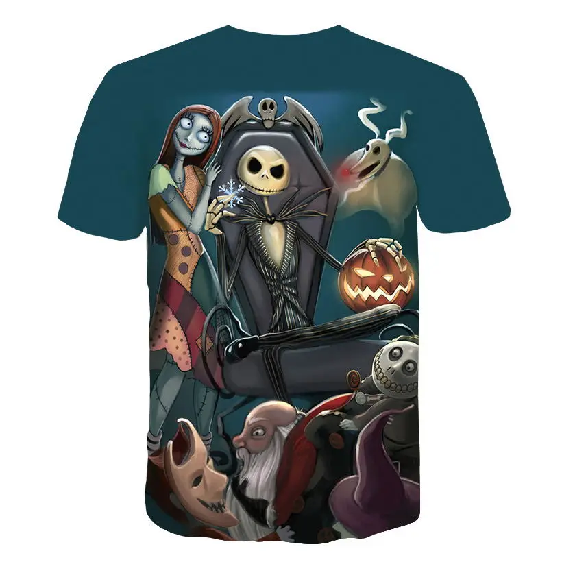 Мужские футболки с 3d принтом футболка коротким рукавом и Кошмар перед Рождеством