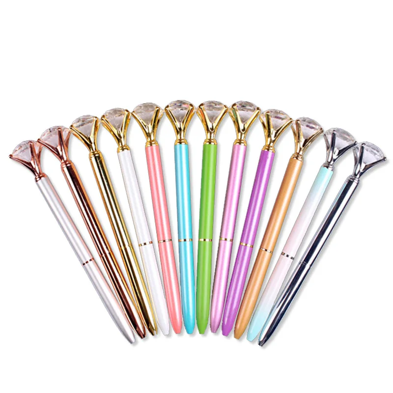 

1pcs Upscale Diamond Metal Ballpoint Pens Business Office Gift Pen Creative School Supplies Stationery For Kids Writing Pens