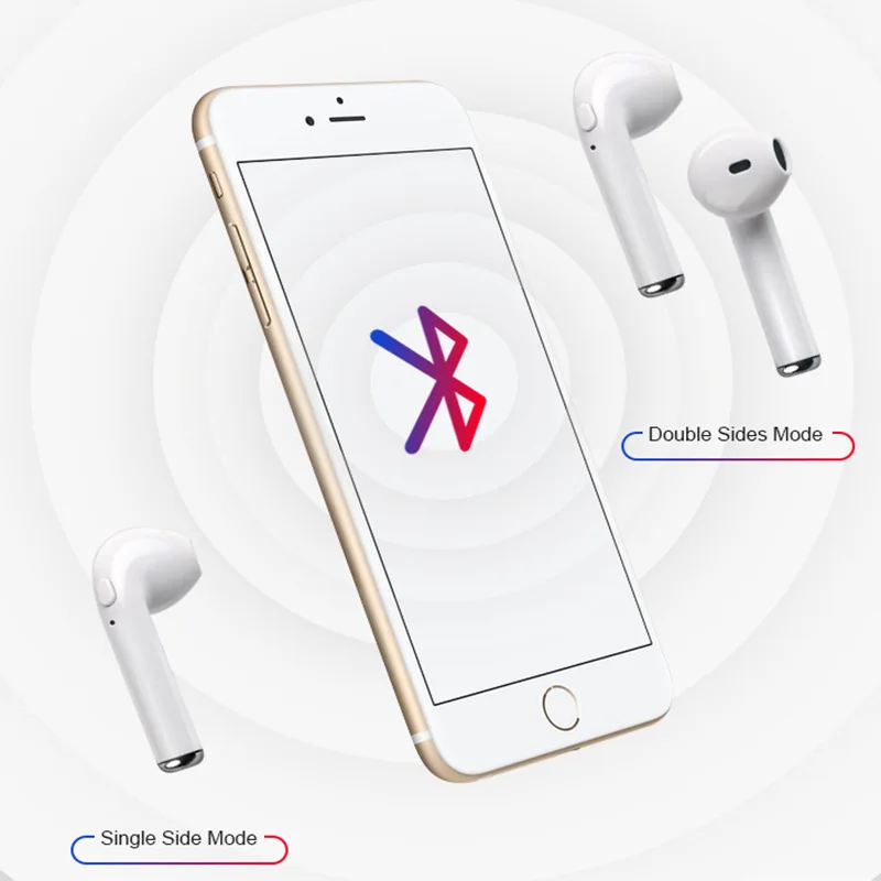 Беспроводные Bluetooth наушники i7s TWS 5 0 наушники-вкладыши для iPhone 7 8 X Xiaomi Redmi 6 A Samsung S8 S9