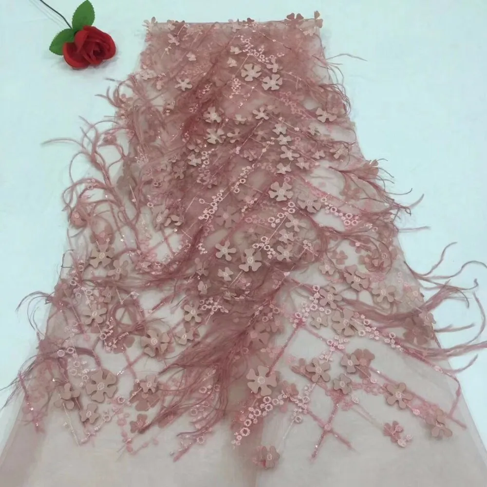 the latest African 3D fringed lace fabric embroidery organization dubai clothing for women | Дом и сад