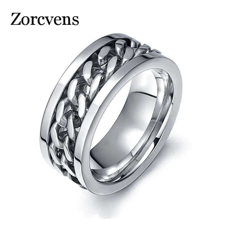 Мужское серебряное кольцо цепочка ZORCVENS металлическое ювелирное изделие из
