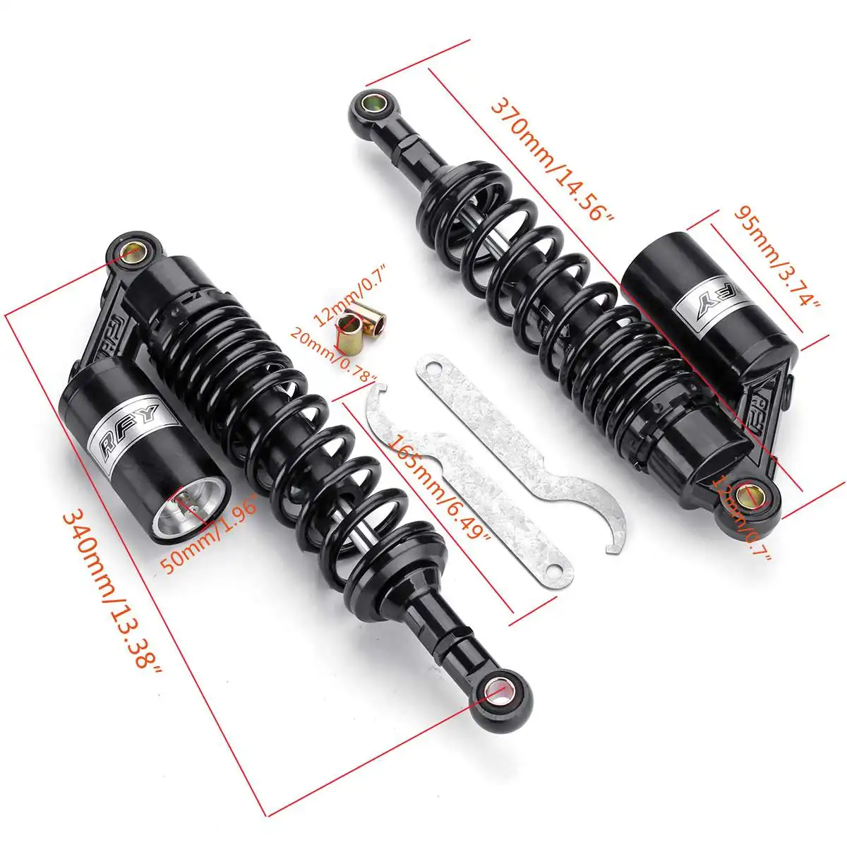 

Pair Universal 280/320/340360/380mm Motorcycle Air Shock Absorbers Rear Suspension For ATV Scooter Dirt Pit Street Bike