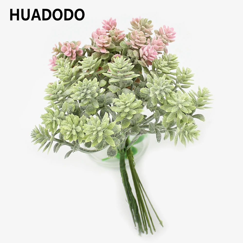 HUADODO, 6 шт., Мини искусственные растения, искусственные цветы для свадьбы, Рождественский Декор, сделай сам, скрапбукинг, венок, искусственные цветы