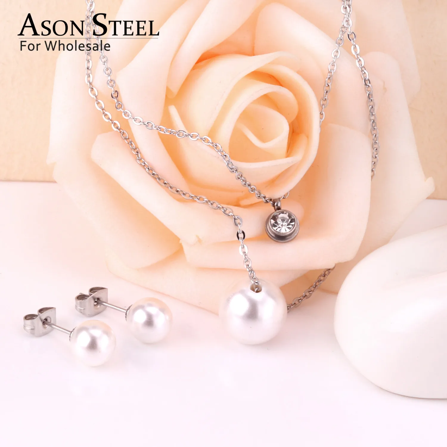 Набор ювелирных изделий ASON steel Двойные цепи из нержавеющей стали для девочек