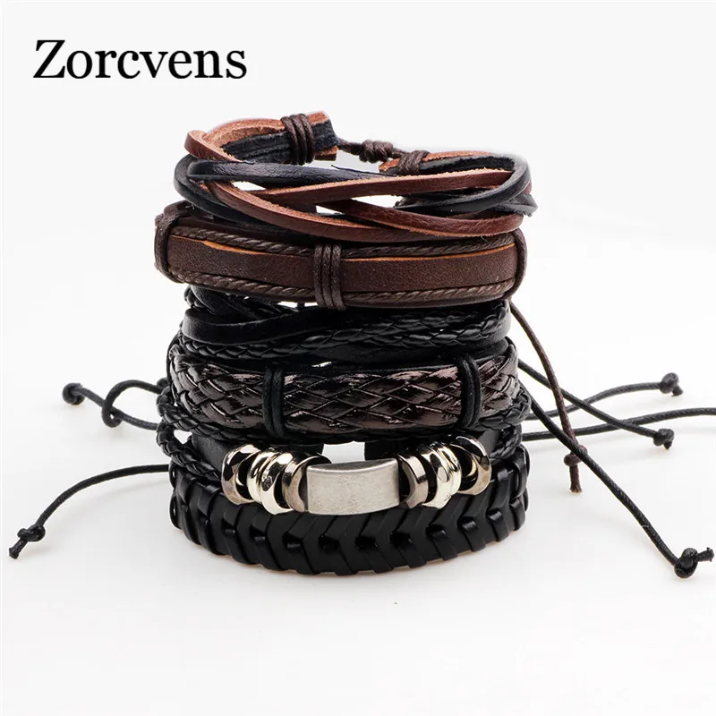 ZORCVENS браслеты и браслеты мужские кожаные браслеты Pulseira Masculina ювелирные изделия Шарм Bileklik Pulseiras бойфренд девушка