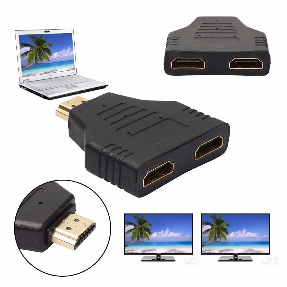 Адаптеры для сим-карт HDMI 1080 P 1 Мужской в 2 Женский из Splitter плоский адаптер