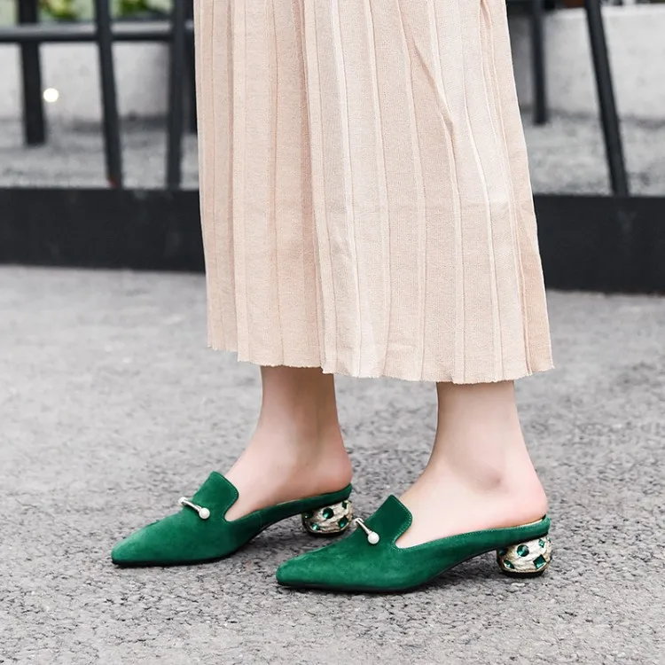 MLJUESE/женские шлепанцы из мягкой коровьей кожи в римском стиле с металлическим