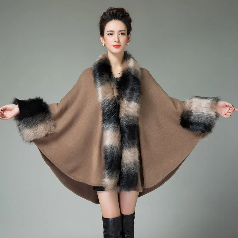 Зимнее меховое 2017 элегантное женское разноцветное пальто из искусственного меха