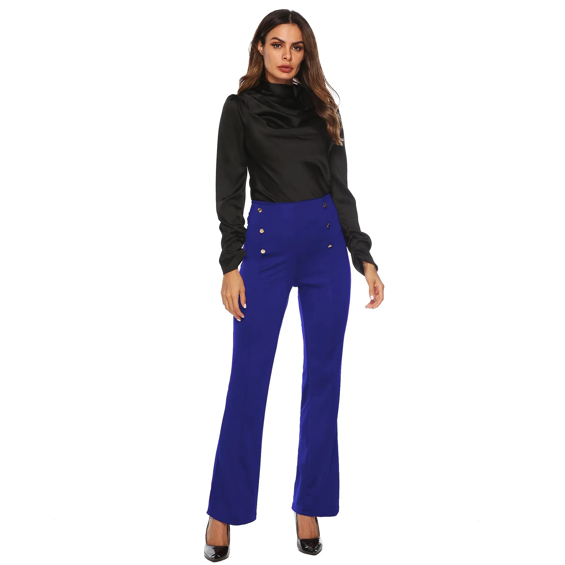 Женские широкие брюки с высокой талией Pantalon Mujer Real Vadim новинка 2019 | Женская одежда