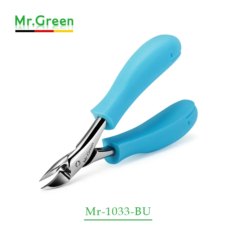 MR. GREEN кусачки для ногтей профессиональные из нержавеющей стали толстые ногти на ногах вросшие кусачки для кутикулы Триммер ножницы маникюрные инструменты - Цвет: Синий