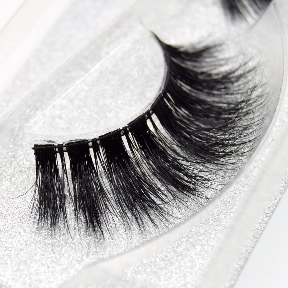 Норковые ресницы Visofree зеркальные крылатые черные конические пластиковые