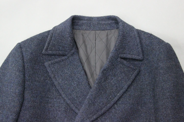 JACK-LLEEN Brand Winter Wool Long Coat Jacket Double Breasted Casual Fashion Section Turn-down Collar Cotton Liner J8573M | Мужская