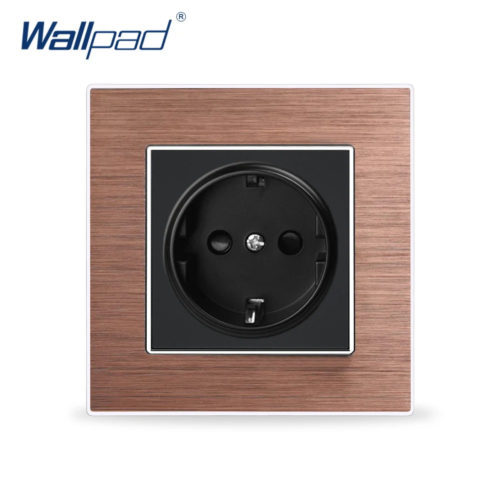 ЕС 2 Pin Пособия по немецкому языку разъем Wallpad Роскошные атласные металла Панель ЕС 16A Электрический настенный Мощность розетка электрические розетки для дома Schuko