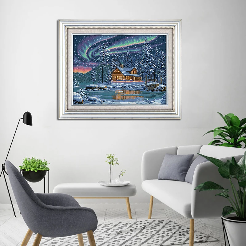 Вышивка крестиком Joy Sunday Набор для вышивки Аврора borealis DMC 11CT 14CT набор ручной