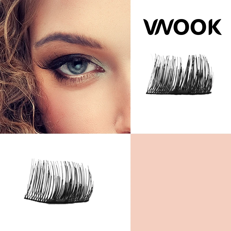 Vnook 3d норки Стойкие ресницы Магнитный ресниц индивидуальные Накладные