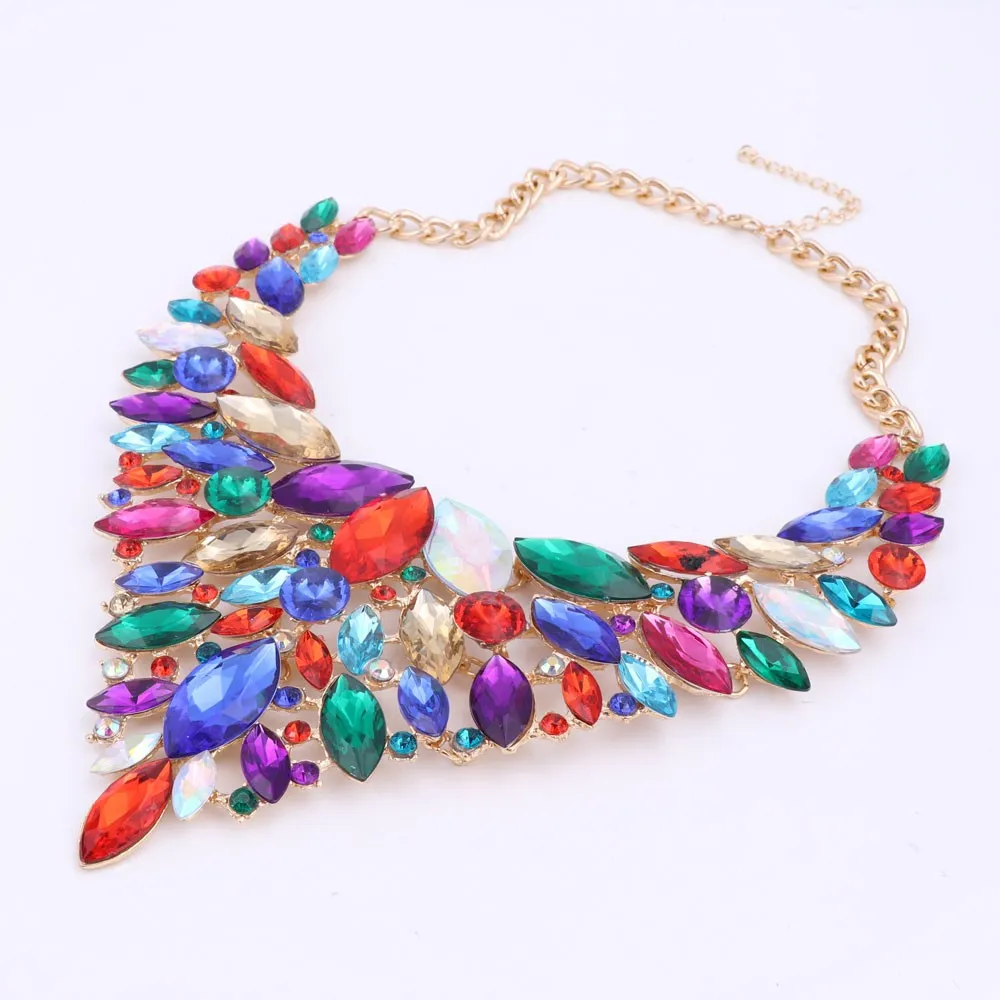 Дубай женские романтические серьги-капли с кристаллами и ожерелье подвеской