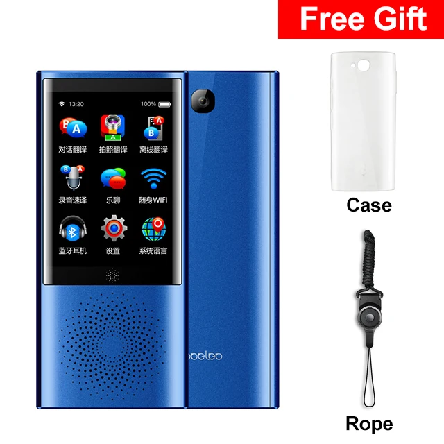 Blue With Gifts Boeleo W1 AI Voice Photo Translator 2," сенсорный экран 4G wifi 8 Гб памяти 2080 мАч 77 языков путешествия бизнес OTG перевод - Цвет: Blue With Gifts