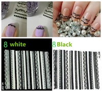 3d manicure nail art decal sticker water decal nail tattoo stickersblack and white lace nail art water nail art decal tools