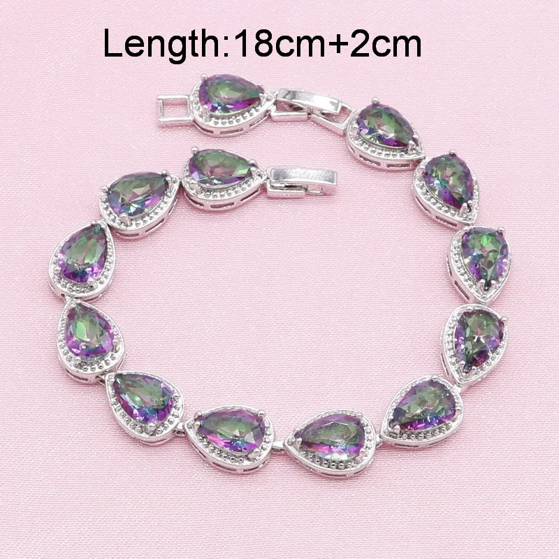 Женские свадебные комплекты ювелирных изделий с разноцветными кристаллами