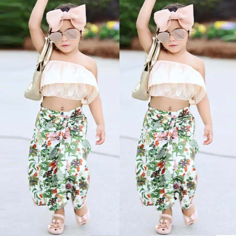 Детский летний костюм R & Z новинка 2019 года топ с воротником стойкой и оборками для