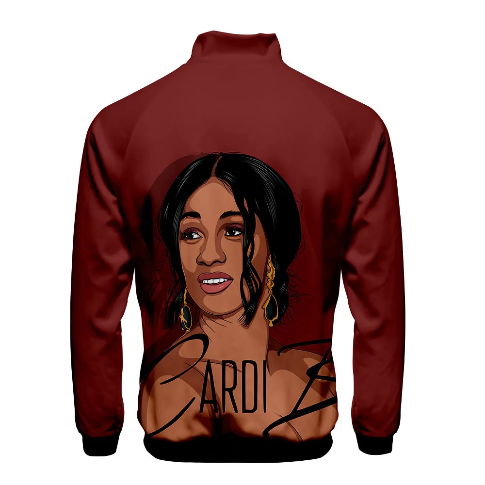 Rapper Cardib Cardi B женские/мужские худи толстовки 3D чехол с принтами воротником на молнии куртка повседневная тонкая спортивная одежда с капюшоном уличная