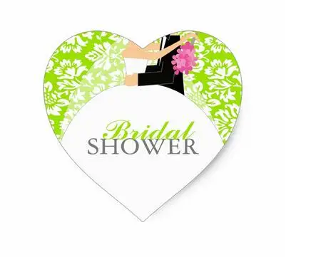 

1.5inch Bridal Shower Envelope Seal Heart Sticker
