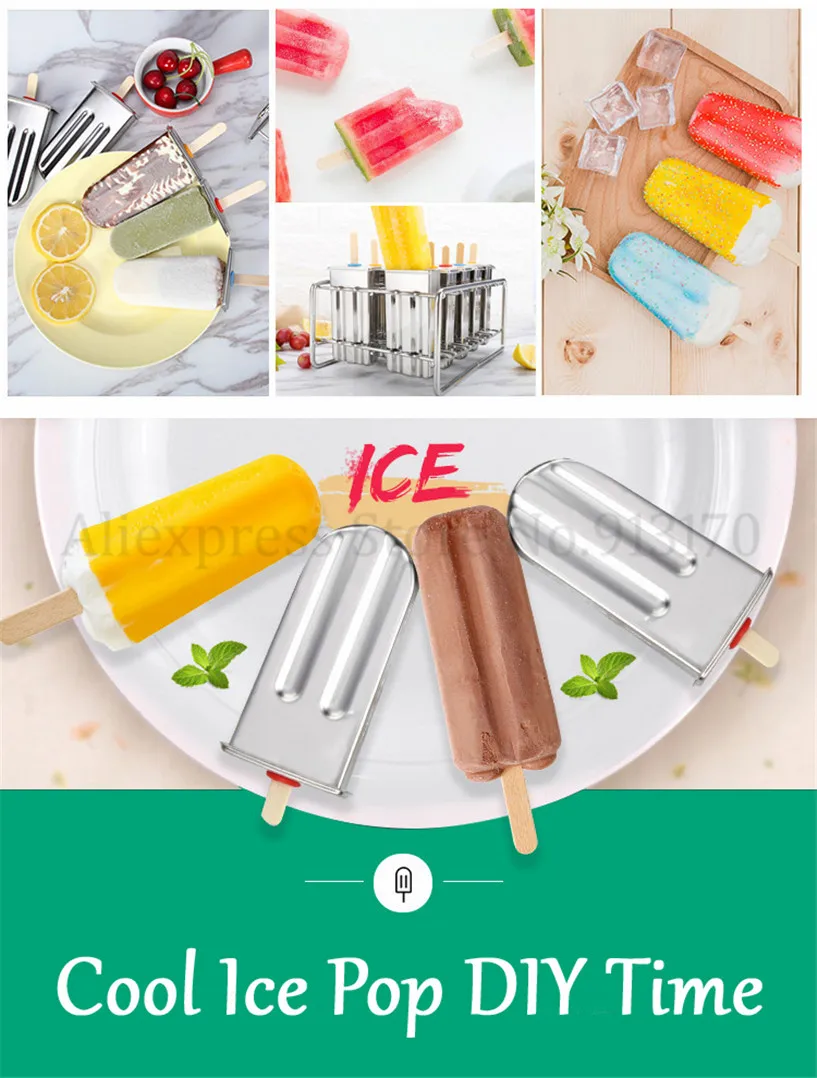 10 шт./партия мороженого поп-формы Popsicle леденец формы из нержавеющей стали кубик льда лоток для дома DIY кухонные инструменты