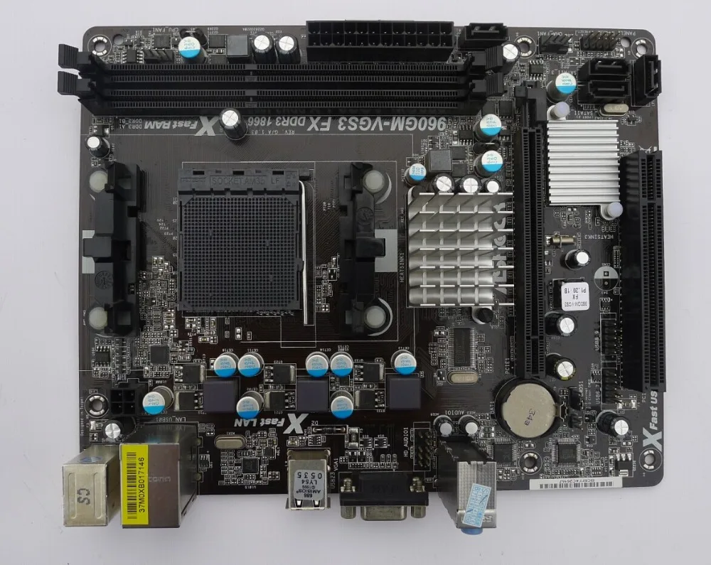 Бесплатная доставка оригинальный ASRock 960GM VGS3 FX Gigabit Ethernet AM3 + DDR3 поддержка