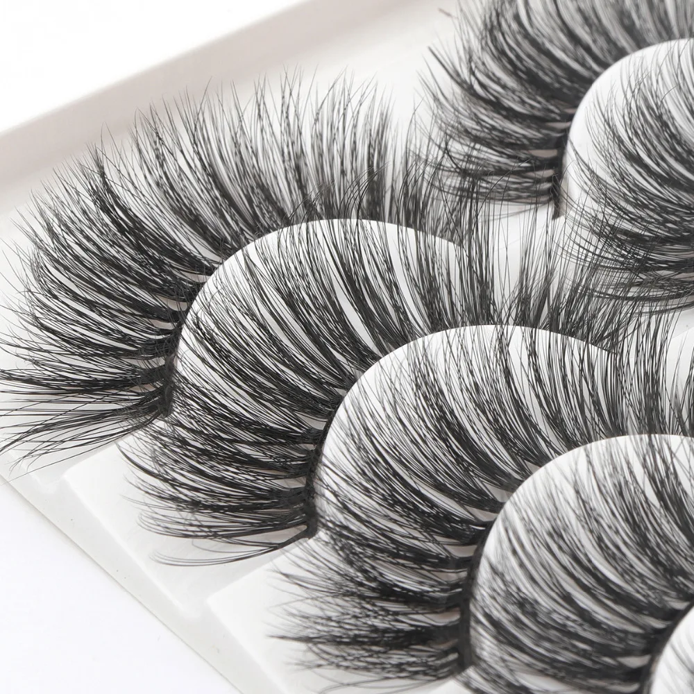 2018 NEW 5 pairs 100% Real Mink Eyelashes 3D Natural False 3d Lashes Soft Eyelash Extension Makeup Kit Cilios | Красота и здоровье