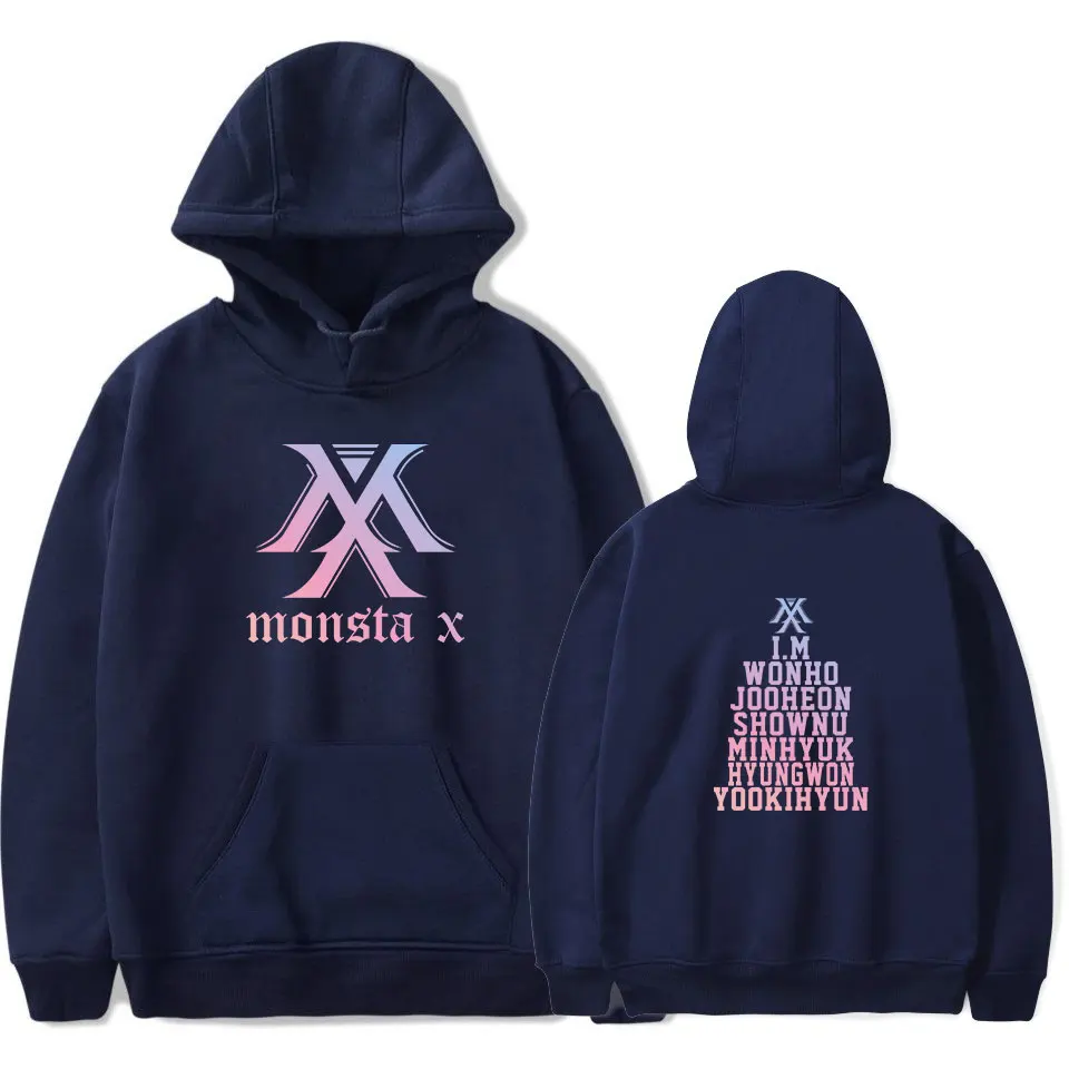 Женская толстовка MONSTA X KPOP фанаты одежда хадзюку пуловер толстовки флисовые