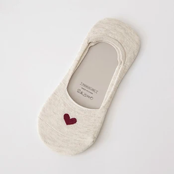E Beige 3 пары, 5 цветов, весна-лето, популярные модные удобные короткие носки-башмачки до лодыжки, женские дышащие мягкие трикотажные хлопковые носки с рисунком сердца - Цвет: E Beige