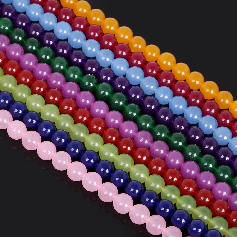 Оптовая продажа круглые бусины AAA + из нефрита разных цветов круглой формы для