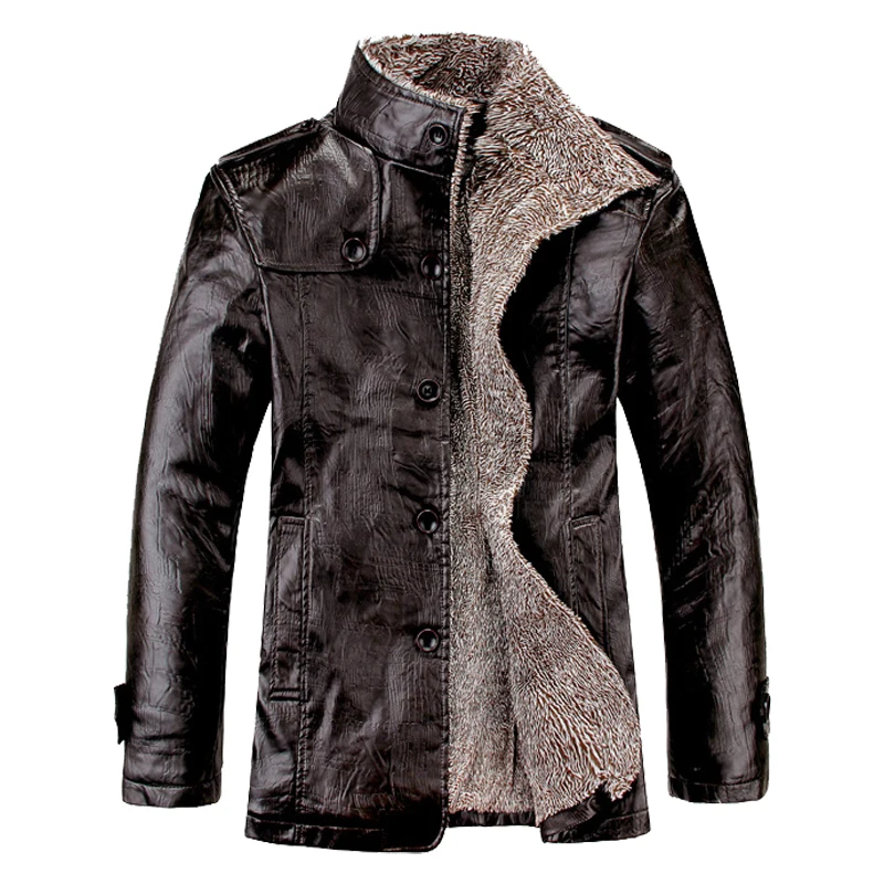 Новинка брендовая куртка из искусственной кожи мужские зимние куртки и пальто