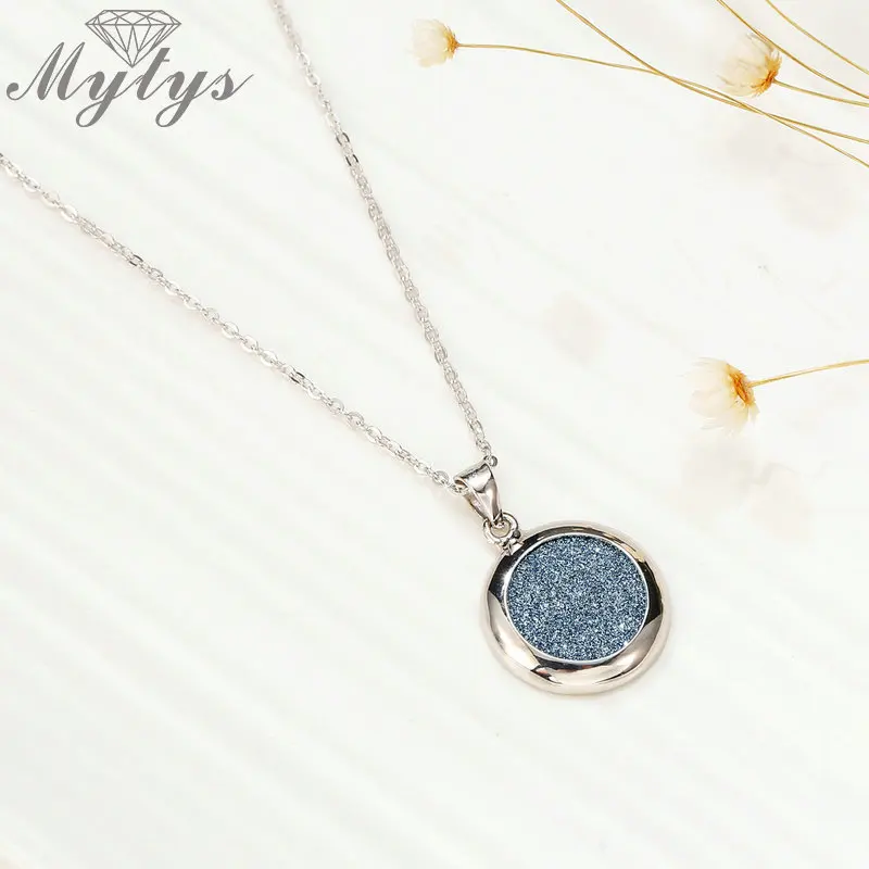 Ожерелье Mytys из стерлингового серебра 925 пробы модное круглое ожерелье с