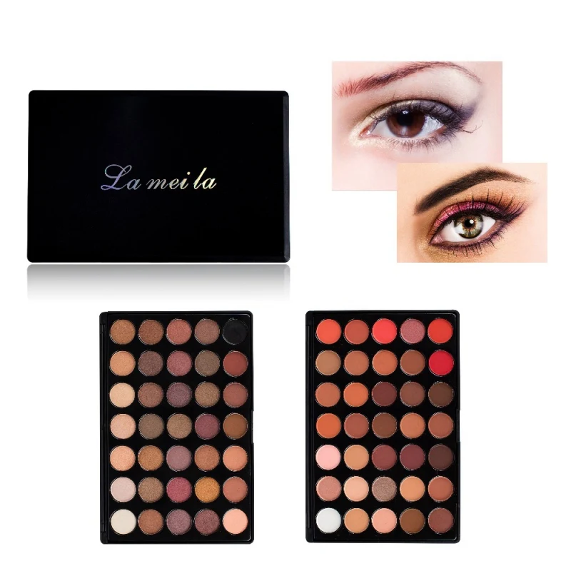 35 цветов Профессиональные блестящие тени для век Палитра шелковистая Косметика