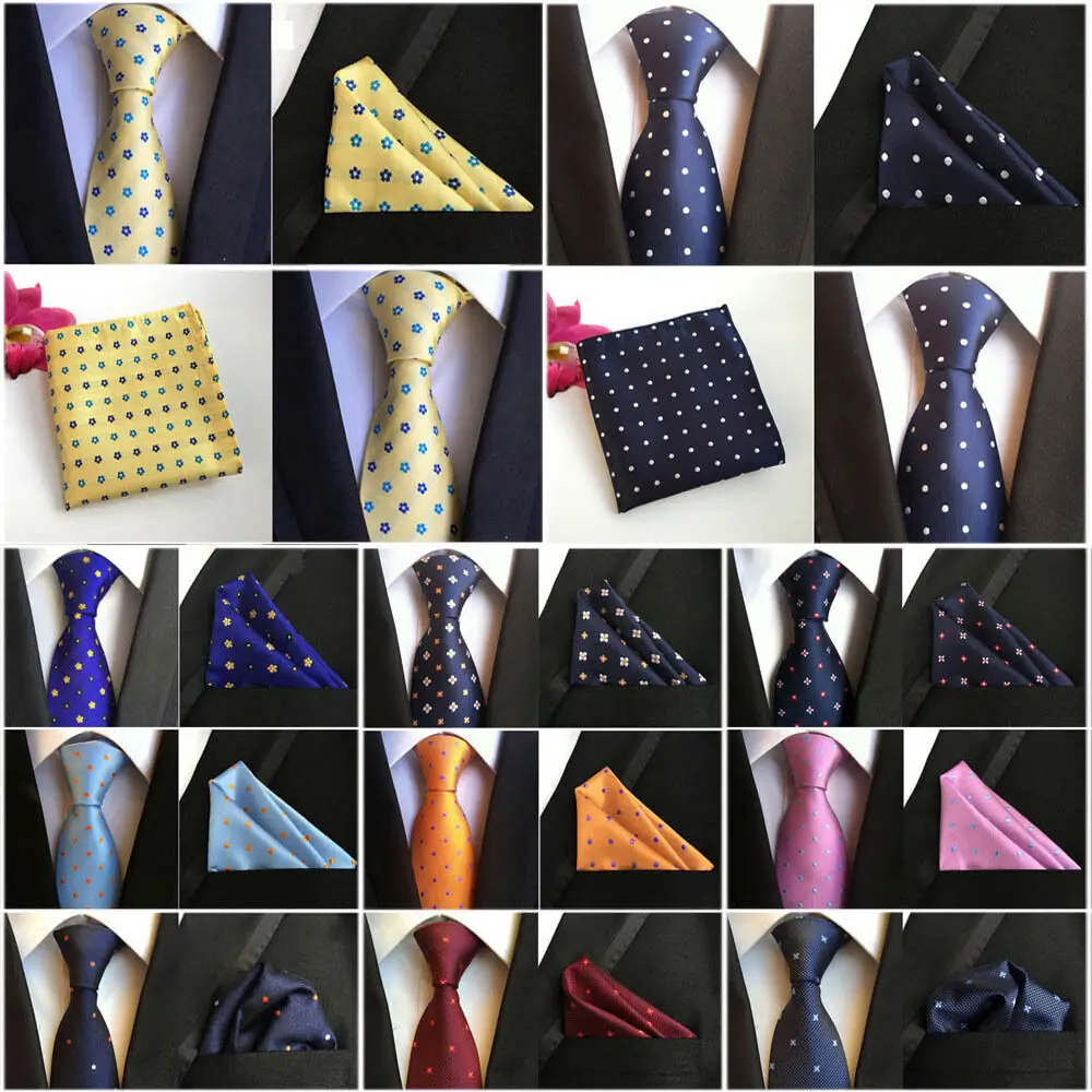 Мужской классический цветочный узор в горошек галстук Карманный квадратный