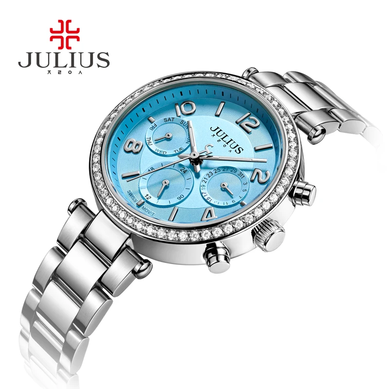 Новинка 2017 женские часы Автоматическая Дата 24 часа нержавеющая сталь