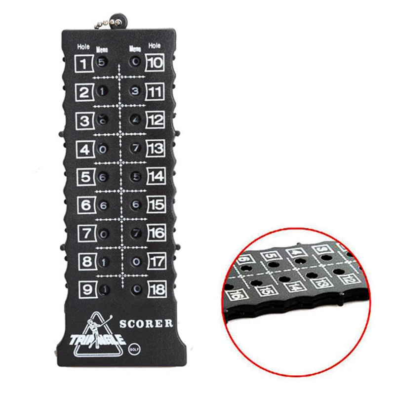 Черный 18 отверстий гольф удар счетчик хранитель с цепочкой для ключей оптовая