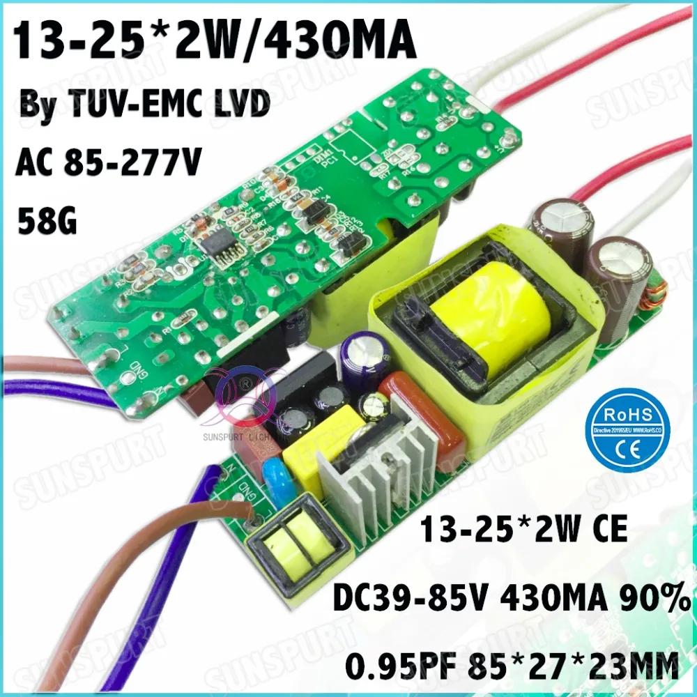 Светодиодный драйвер LVD 40 Вт 3 шт. светодиодный 13 25x2W 430mA индикатор постоянного