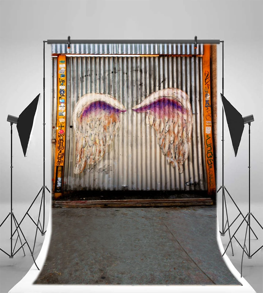 Laeacco Photography Backdrops Unique Angel Wing Pattern Wall Child Portrait Photographic Backgrounds Photocall Photo Studio | Электроника