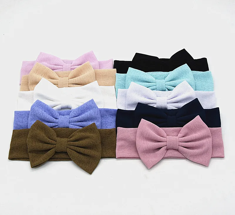 20pcs/lot 19*4.5cm knit cotton soft bow headband 2019 hot sale hair accessories |