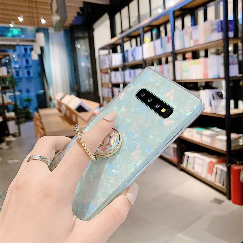 Чехол для Samsung Note10 Pro S10 Plus S10e Note9 чехол с блестящими стразами подставка мраморный