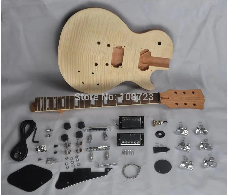 DIY LP гитары из красного дерева тело незаконченная электрогитара комплект с клен
