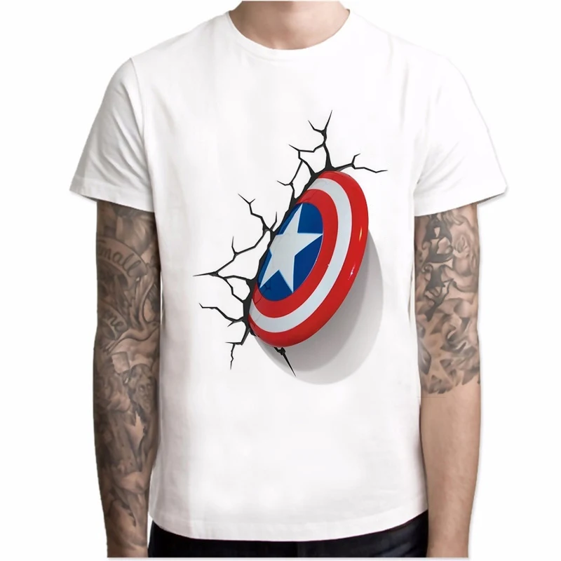 Модная мужская футболка с персонажами из комиксов Капитан Америка крутая