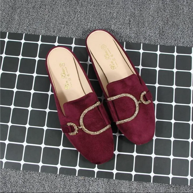 Шлепанцы BaoTou женские на плоской подошве лоферы без застежки тапочки большие